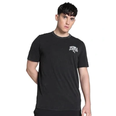 Image of Puma Class Washed Print Tshirt, Men&#039;s, Size: XS, Black