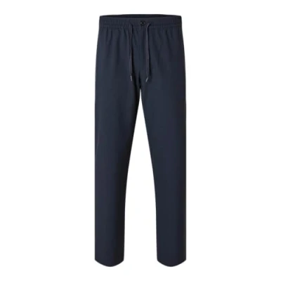 Image of Selected Homme Slhstraight Robert String Pants FLEX Trousers, Men&#039;s, Size: Small, Dark sapphire
