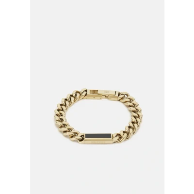 Image of Tommy Hilfiger Bracelet goldcoloured, black, Men&#039;s, Size: One Size, Gold coloured, black
