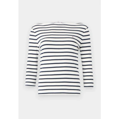 Image of Tommy Hilfiger NEW CODY SLIM BOAT Long sleeved top, Women&#039;s, Size: XXS, Ecu/dark night navy