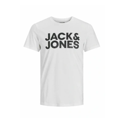 Image of Jack &amp; Jones Jjecorp LOGO TEE Oneck Print Tshirt white, Men&#039;s, Size: 2XL, White