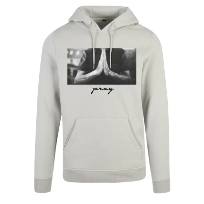 Image of Mister Tee PRAY Hoodie, Men&#039;s, Size: XXL, Lightasphalt