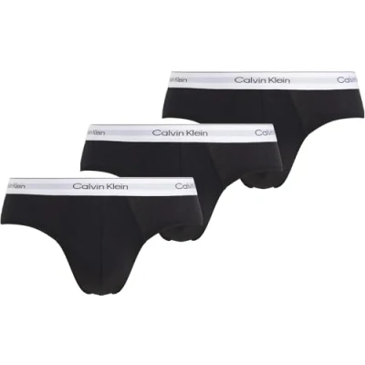 Image of Calvin Klein Underwear Modern Stretch HIP Brief 3 PACK Briefs, Men&#039;s, Size: Medium, Black
