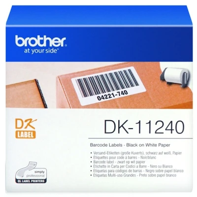 Image of BROTHER, DK 11240 Label Roll, Barcode Labels, Black on White, 600 102 mm (W) x 51 (L), Brother Genuine Supplies