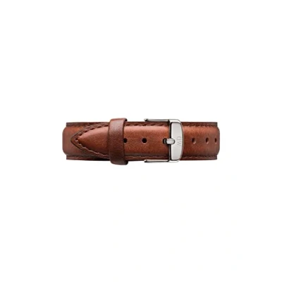 Image of Daniel Wellington Classic St Mawes, Brown/Silver Watch Strap, 18mm, Leather, for Women and Men, Brown, Fashion