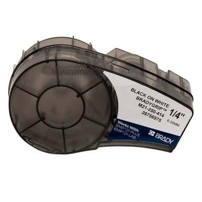 Image of Brady BradyGrip Printable Hook Material for The BMP21 Plus Series, 6.35mm x 3.048m, Black on White