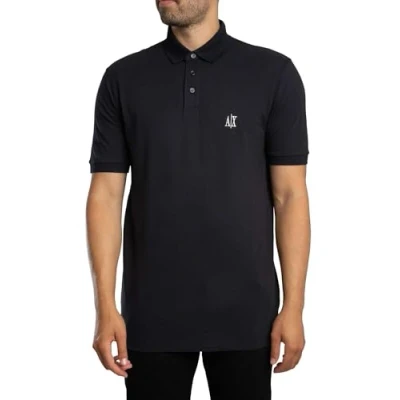 Image of Armani Exchange Men&#039;s Icon Project, Embroidered Logo Polo Shirt, Deep Navy, L