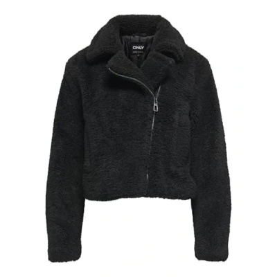 Image of ONLY Female teddy fur jacket ONLVERONA jacket, black, M