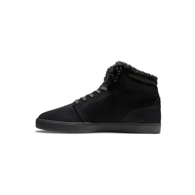 Image of DC Shoes Crisis Hightop trainers, Size: 5, Black Leather