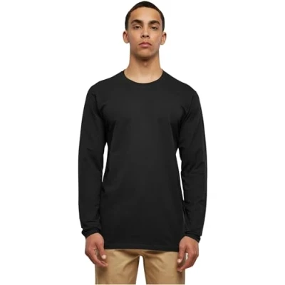 Image of Urban Classics Stretch Terry Long sleeved top, Men&#039;s, Size: XL, Black