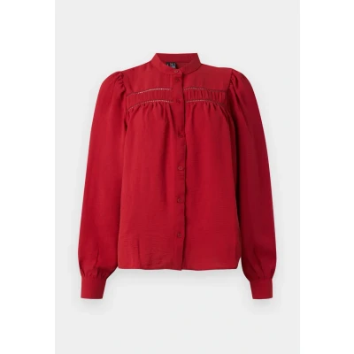 Image of Vero Moda Vmemma Buttondown blouse, Women&#039;s, Size: XS, Karanda red