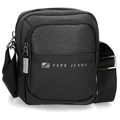 Image of Pepe Jeans Men&#039;s Jarvis Luggage messenger Bag, Black/White, One Size, Small bag