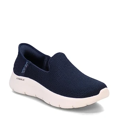 Image of Skechers GO WALK FLEX SLIP IN Trainers, Women&#039;s, Size: 5.5, Navy Textile