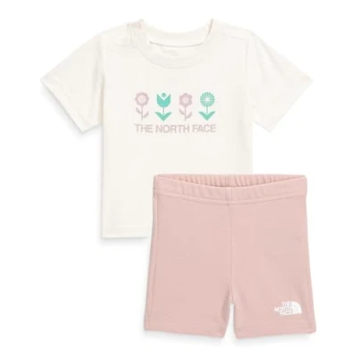 Image of The North Face Summer SET Shorts for kids, Size: 12 18m, White dune pink moss