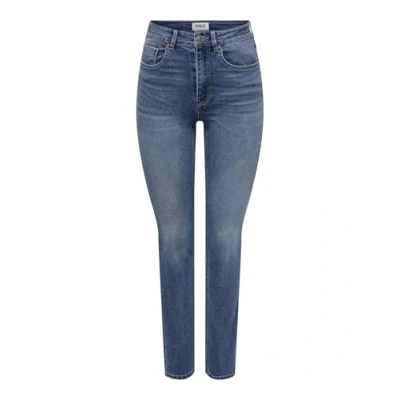 Image of ONLY Female Slim Fit Jeans ONLWILLOW High Waist Jeans, Dark medium blue denim, 28W / 32L