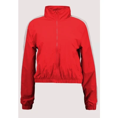 Image of Urban Classics Crinkle Training jacket, Women&#039;s, Size: Medium, Red/white