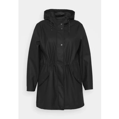 Image of Vero Moda Curve Vmmalou Coated Jacket Parka, Women&#039;s, Size: 16, Black