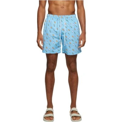 Image of Urban Classics B T Pattern Swimming shorts, Men&#039;s, Size: 4XL, Light blue/ice