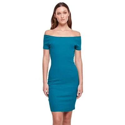 Image of Urban Classics OFF Shoulder Shift dress, Women&#039;s, Size: 3XL, Watergreen
