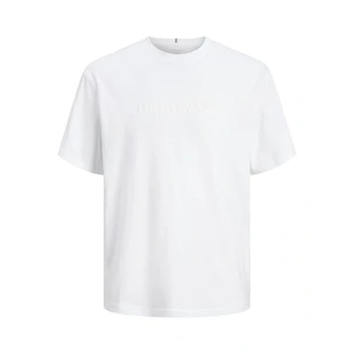 Image of Jack &amp; Jones Jorfrederiksberg TEE CREW NECK NOOS Print Tshirt, Men&#039;s, Size: Small, Bright white