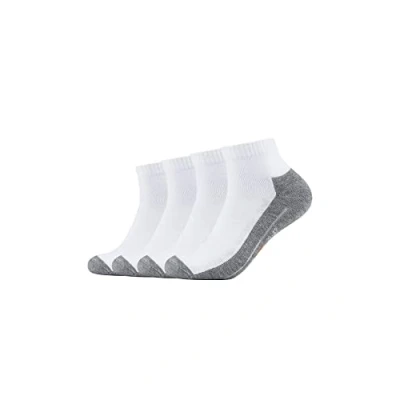 Image of camano Sport Quarter BOX 4 PACK Sports socks, Size: 6 8, White