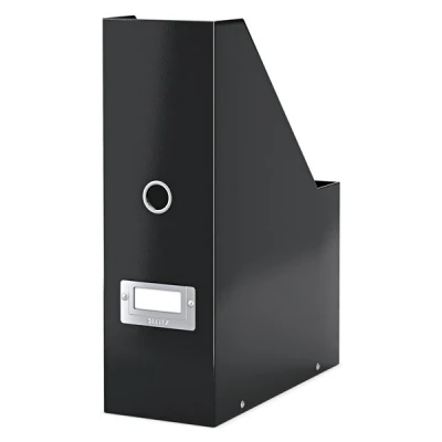 Image of Leitz Magazine File holder, A4, Cardboard Document Storage Box with Label, Foldable for Home, Office &amp; School, Click and Store Range 60470095 Black