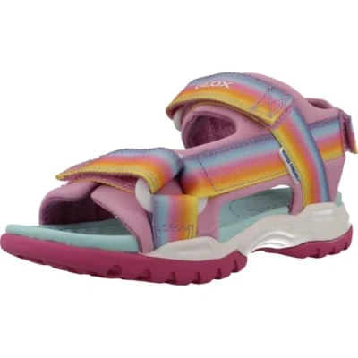 Image of Geox Borealis GIRL Sandals Dark pink/multicoloured for kids, Size: 8.5K, pink/multi coloured Textile/synthetics