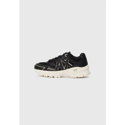 Image of Armani Exchange Trainers black/goldcoloured, Women&#039;s, Size: 4, Black/gold/coloured shoes