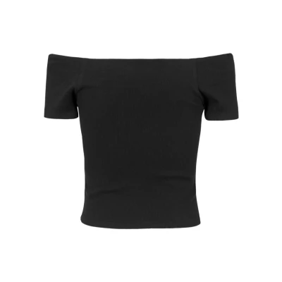 Image of Urban Classics OFF Shoulder Basic Tshirt, Women&#039;s, Size: Large, Black