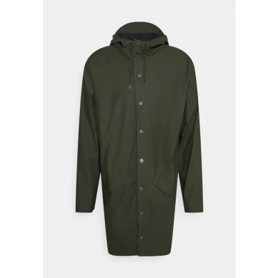 Image of Rains LONG Jacket Unisex Waterproof jacket, Size: XXL, Green