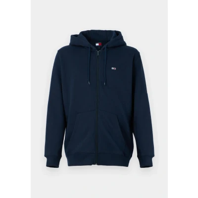 Image of Tommy Jeans FLAG ZIP Zipup sweatshirt, Men&#039;s, Size: 34, Dark night navy