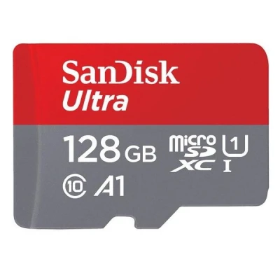 Image of SanDisk 128GB Ultra microSDXC card + SD adapter, Memory Full HD, up to 140 MB/s, For smartphones and Tablets, with A1 App Performance, UHS I, Class 10, U1