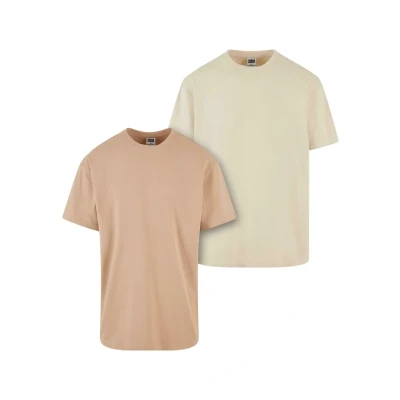Image of Urban Classics Heavy 2PACK Basic Tshirt, Men&#039;s, Size: Medium, Unionbeige sand