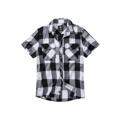 Image of Brandit Checkshirthalfsleeve Shirt, Men&#039;s, Size: 6XL, Whiteblack