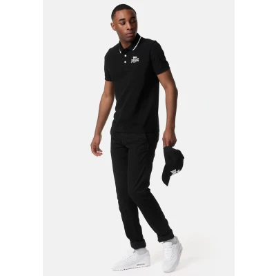 Image of Lonsdale Men&#039;s Ballygalley Polo Shirt, Dark Navy/White, M