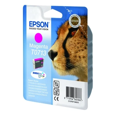 Image of Epson T0713 Cheetah Magenta, Genuine, DURABrite Ultra Ink