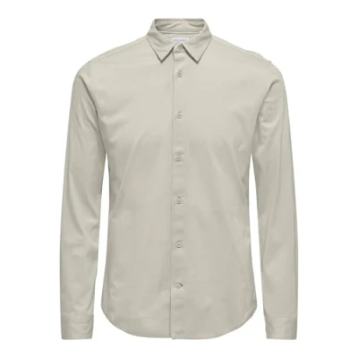 Image of Only &amp; Sons Men&#039;s Onsrobin B/U Ls Stretch Shirt Noos Frml, Moonstruck, XS