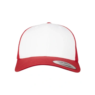 Image of Flexfit Retro Trucker Cap, Size: One Size, Red/white