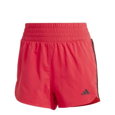 Image of adidas Performance Pacer Stripes HIGH RISE Sports shorts Pure ruby white, Women&#039;s, Size: XXLx5&quot;, white