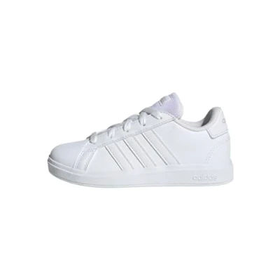 Image of adidas Boy&#039;s Grand Court Lifestyle Tennis Lace up Shoes Sneaker, Cloud White Grey One, 2 UK