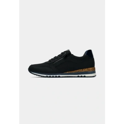 Image of MARCO TOZZI Women&#039;s Flat Trainers with Zip Vegan, Dk Navy Comb, 5 UK