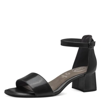Image of Tamaris Comfort Ankle cuff sandals, Women&#039;s, Size: 3, Black nappa Leather
