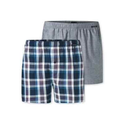 Image of Schiesser 2PACK Boxer shorts Blau grau, Men&#039;s, Size: 34, grau