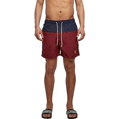 Image of Urban Classics Swimming shorts, Men&#039;s, Size: 5XL, Navy/burgundy