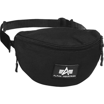 Image of Alpha Industries Rubber Print Belt Bag, Black, One Size, Classic