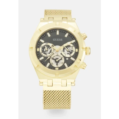 Image of Guess Continental Chronograph watch goldcoloured/black sunray, Men&#039;s, Size: One Size, Gold coloured/black sunray