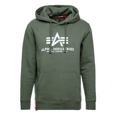 Image of Alpha Industries Hoodie, Men&#039;s, Size: Medium, Dark olive