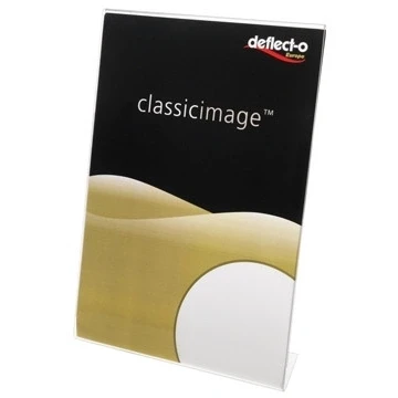 Image of Deflecto A4 Landscape Slanted Sign Holder Plastic Display Stand Menu Holders Stands for Leaflet Poster