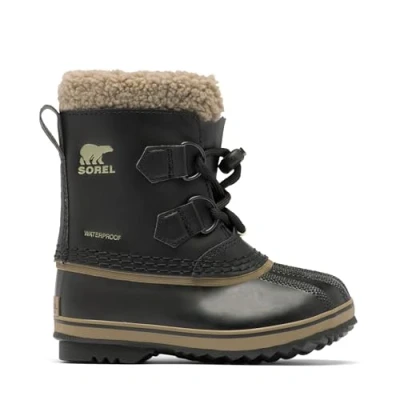 Image of Sorel Childrens YOOT PAC WP Unisex Winter boots for kids, Size: 8K, Black Leather/synthetics