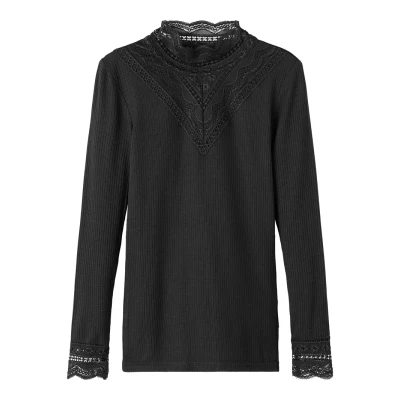 Image of Name it Nkfnuri Long sleeved top for kids, Size: 11 12y, Black